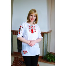 Embroidered blouse "Red Rose Mood"